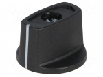 Knob | with pointer | ABS | &Oslash;shaft: 4mm | &Oslash;23x16mm | black | Shaft: smooth