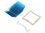 Heatsink: extruded | grilled | BGA | blue | L: 35mm | W: 35mm | H: 17.5mm