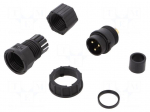 Plug | Connector: circular | size D | male | PIN: 3 | gold-plated | 20A