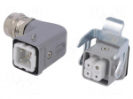Connector: HDC | male + female | C146 | PIN: 4 | 3+PE | size A3 | M20 | 10A