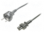 Cable | CEE 7/7 (E/F) plug,IEC C5 female | 750mm | black | 10A | 250V