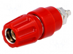 Socket | 4mm banana | 63A | 60VDC | Cutout: &Oslash;9mm | red | screw | -25&divide;100&deg;C