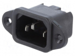 Connector: AC supply | socket | male | 10A | 250VAC | IEC 60320 | C14 (E)