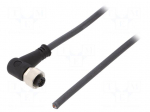 Connection lead | M12 | PIN: 5 | angled | 5m | plug | 125VAC | 4A | -25&divide;80&deg;C