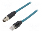 Cable: for sensors/automation | PIN: 8 | male | RJ45 plug,M12 male