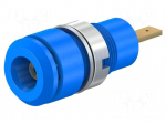 Laboratory connector: 2mm banana | socket | 10A | 28mm | blue