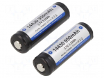 Re-battery: Li-Ion | 14430,4/5AA | 3.7V | 950mAh | &Oslash;14.3x45.8mm | 1.8A