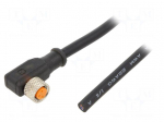 Cable: for sensors/automation | M8 | PIN: 3 | angled | 2m | plug | 30VDC