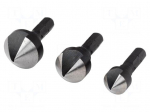 Countersink | 12mm,16mm,19mm | wood,metal,plastic | 3pcs | hexagonal