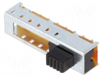 Switch: slide | Pos: 6 | 0.3A/30VDC | ON-ON-ON-ON-ON-ON | PCB,THT | 20m&Omega;