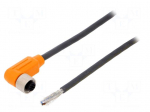 Cable: for sensors/automation | M12 | PIN: 4 | angled | 5m | plug | 240VDC
