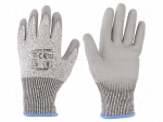 Protective gloves | Size: 8 | grey | composite fibre