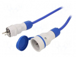 Extension lead | 3x2.5mm2 | 10m | PUR | blue | Sockets no: 1 | 16A