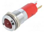 Indicator: LED | prominent | red | 24VDC | &Oslash;14mm | connectors