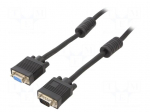Cable | D-Sub 15pin HD socket,D-Sub 15pin HD plug | black | 3m