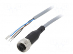 Cable: for sensors/automation | M12 | PIN: 4 | straight | 5m | plug | 4A