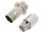 Connector: M12 | plug | PIN: 8 | female | straight | IP67 | IDC | Cat: 6a