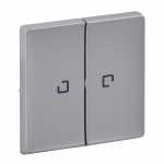 Cover plate Valena Life - 2-gang illuminated / with indicator - aluminium