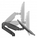 DELTACO Fully articulated double desk stand with gas spring, 17-32 "up to 18 kg, tilt, rotate, turn, VESA, black / ARM-1300