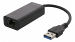 USB Hub DELTACO 1xRJ45, 1xUSB 3.0, black / USB3-GIGA5