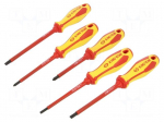 Screwdriver: insulated-set | insulated | Pozidriv&reg;,slot | 5pcs.