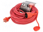 Extension lead | 3x1.5mm2 | 25m | rubber | red | Sockets no: 1 | 16A