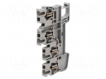 Splice terminal: rail | for DIN rail mounting | spring clamp | grey