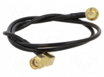 Cable | 0.5m | RP-SMA male,RP-SMA female | black | angled | 50&Omega;