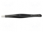 Tweezers | Blade tip shape: flat,rounded | Tweezers len: 120mm | ESD