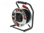 Extension lead | 3x2.5mm2 | 30m | rubber | black | Sockets no: 4 | reel