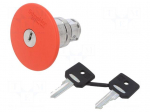 Switch: emergency stop with key | 22mm | Stabl.pos: 2 | red | none