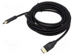 Cable | DisplayPort plug,both sides | PVC | textile | Len: 5m | black