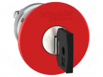 Switch: emergency stop with key | 22mm | Stabl.pos: 2 | red | none