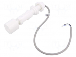Sensor: liquid level | -20&divide;80&deg;C | OUT: NO | IP67 | polypropylene | 0.5m