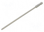 Screwdriver bit | Torx&reg; | TX15 | 1/4" | Overall len: 150mm