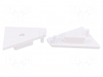 Cap for LED profiles | white | 20pcs | ABS | GEN2,with hole | CORNER14