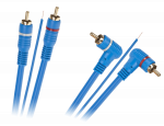 Helis&uuml;steemid ja tarvikud // Helikaablid koos pistikutega // Kabel 2 x RCA - 2 x RCA + żyła 5m kątowo - prosty