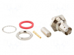 Connector: BNC | socket | female | straight | 50&Omega; | crimped | POM | brass