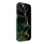 Back panel cover Evelatus Apple iPhone 15 Plus PC Customized Print Design Marble Dark Green