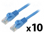 Patch cord | U/UTP | Cat: 6 | RJ45 plug,both sides | stranded | CCA