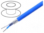 Wire | 1x2x20AWG | stranded | Cu | Insulation: PVC | blue | 30m | CPR: Eca
