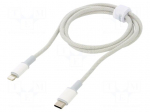 Cable | USB 2.0 | Apple Lightning plug,USB C plug | 1m | white | 20W