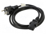 Cable | 3x0.75mm2 | CEE 7/7 (E/F) plug,IEC C13 female | PVC | 1.8m
