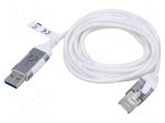 Cable | slim,USB 3.0 | RJ45 plug,USB A plug | nickel plated | 10m