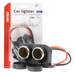 Auto- ja mootorrattatooted, elektroonika, navigatsioon, CB raadio // Auto elektroonikakomponendid : Installatsioonikaablid : Kaitsealused : &Uuml;hendused // Gniazdo zapalniczki samochodowej hermetyczne podw&oacute;jne 12v 24v amio-04130