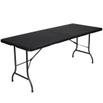 FOLD-IN-HALF TABLE - RATTAN PATTERN - 180 x 75 x 74 cm