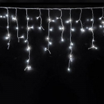 Christmas garland - icicles for facades and indoors, white + FLASH, 10x0.7m, 26W, IP44, 432 LED