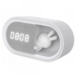LED night lamp with alarm clock BUNNY, 1.1W, USB, 3000K, 55Lm, IP20