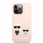 Back panel cover Karl Lagerfeld Apple iPhone 13 Pro Choupette Liquid Silicone Case Pink