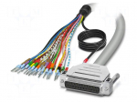 Cable | D-Sub 25pin socket,wires | PVC | Len: 1m | grey | Core: Cu | IP54